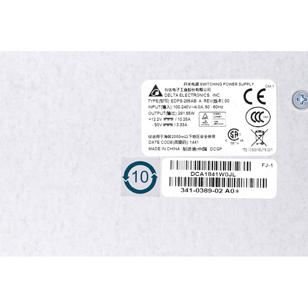 341-0389-02  CISCO 291.55W +12.2V/10.25A -50V/3.33A SWITCHING POWER SUPPLY FOR 2811